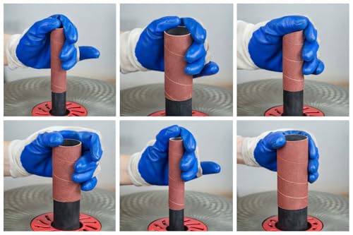 Dark Stone Spindle Sander Sanding Sleeves, 4-1/2" Length, Assorted Diameters 1/2"–3", Aluminum Oxide Replacement Sleeves, 6-Pack, Choose Grit (80)