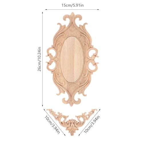 5Pcs Wood Appliques Onlays Classic Decorative Furniture Appliques Set F - color: Set F
