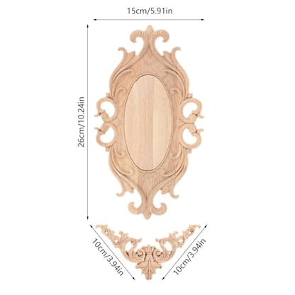 5Pcs Wood Appliques Onlays Classic Decorative Furniture Appliques Set F - color: Set F