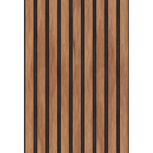 Main Street Peel and Stick Wallpaper Sheets, Wood Slat Design 12-Pack - style: Wood Slat Panel Design