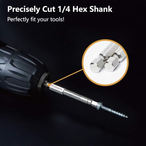 MULWARK 11PC Right Angle Screwdriver 1/4 Mini Ratchet Wrench Screwdriver Set and 20PCHex Head Allen Wrench Drill Bit Set Bundle