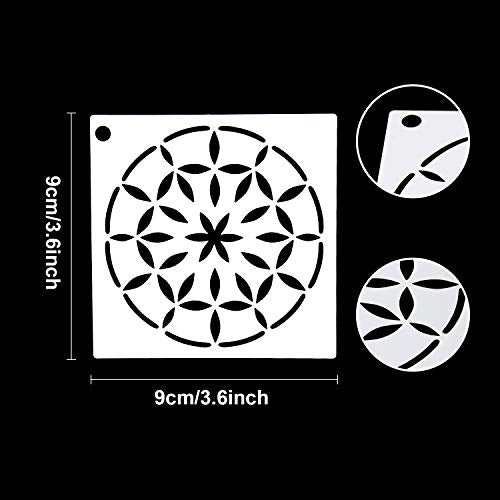 Augshy 56 Pack Mandala Stencils for Dot Painting on Wood Furniture - style: Mandala