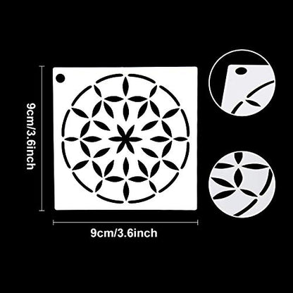 Augshy 56 Pack Mandala Stencils for Dot Painting on Wood Furniture - style: Mandala