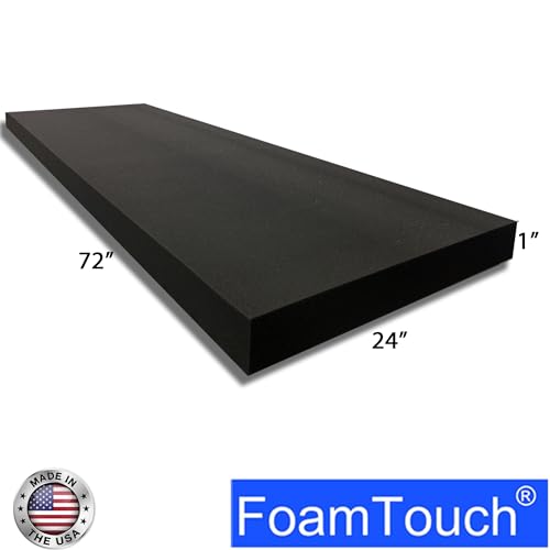 FoamTouch 1" x 24" x 72" (3PACK) Upholstery Foam, Charcoal - size: 1" x 24" x 72" (3PACK)