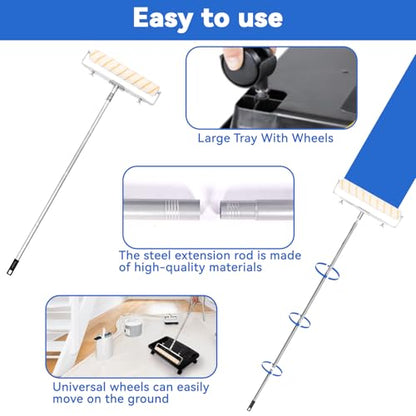 12 Pcs 18 Inch Paint Roller Kit, Large Paint Roller with Tray