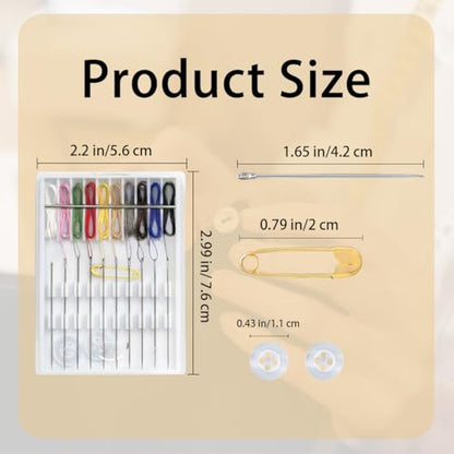 2 Boxes Easy Pre Threaded Needle Kit, Prethreaded Sewing Kits - color: Rich Color