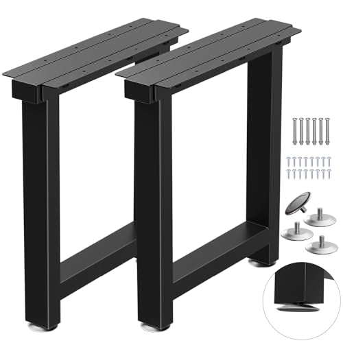 TOCRETOARE Metal Table Legs Heavy Duty, 16”H x 18”W, Metal Furniture Legs for Dining Desk Bench and Coffee Table, Industrial Black DIY Iron Bench Legs, Set of 2 - color: Rectangle, size: 16"Hx18"W