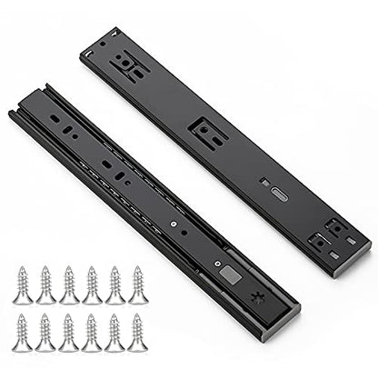 Ravinte Matte Black Soft Close Drawer Slides 12 Inch 1 Pairs 2 Pack - color: Black, size: 12 Inch