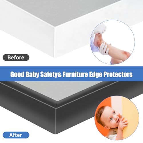 Rubber Edge Trim, 1-3/4 inches Self-Adhesive U Channel Edge Protector for Woods, Flexible U Shaped Peel and Stick Edge Banding, Edge Guard, Fit 1.75"(44mm), 20Ft, Black - size: Fit 1-3/4"- L20‘