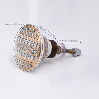 Indian Shelf 6 Pieces Cabinet Knobs for Dresser Drawer (Gold) - color: Gold, size: 6 Knobs