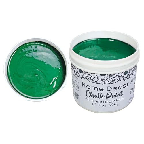 17OZ Green Furniture Paint Cream White Matte Finish Wood Cabinet Chalk Paste Odorless No Sanding 118g Home Decor Chalk Paint For Wooden Furniture, Crafts, Table, Chair - color: green