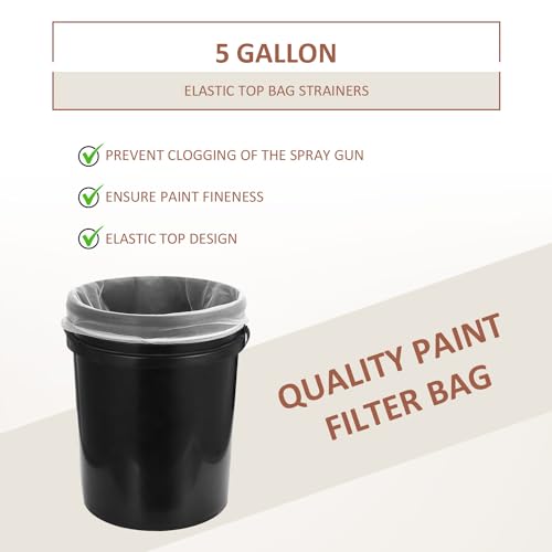 Patelai 100 Pcs 5 Gallon Paint Strainer Bags with Fine Mesh Elastic Top - size: 5 Gallon