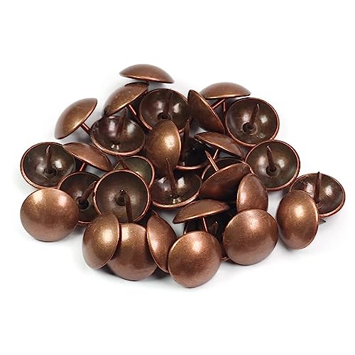 30mm Red Copper Antique Upholstery Nails, Round Large-Headed Nail, Furniture Tacks for Furniture Cork Board Wooden Furniture Decorative DIY Projects 20Pcs (Red Copper, 1-3/16")