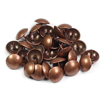 30mm Red Copper Antique Upholstery Nails, Round Large-Headed Nail, Furniture Tacks for Furniture Cork Board Wooden Furniture Decorative DIY Projects 20Pcs (Red Copper, 1-3/16")