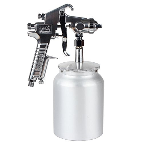 High Pressure Spray Gun with 1000cc Cup, 2.5mm Nozzle, Sliver - size: 2.5mm
