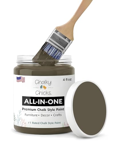 Chalky Chicks Beachwood 4 Fl Oz Chalk Paint for Furniture All in One - color: Beachwood (Brown/Gray), size: 4 Fl Oz (Pack of 1)