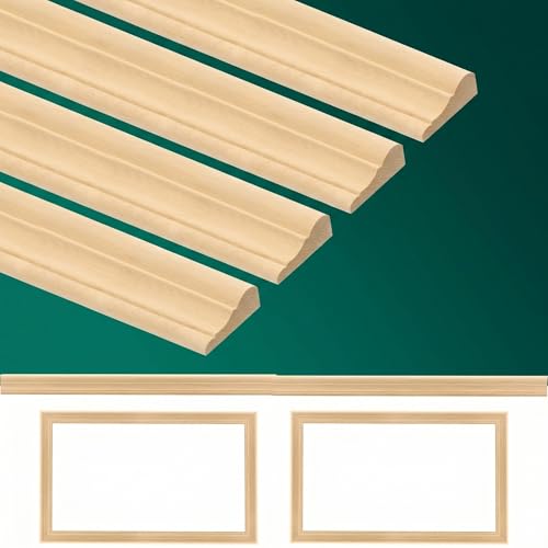 12 Pcs Wall Molding Trim, Split Wood Slats Mouldings, 15.8" X 1.1" - size: 15.8" X 1.1"