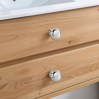 Lardmon 10 Pack Polished Chrome Round Cabinet Knobs 1.2 Inch(30.5mm) Dia. Mushroom Drawer Knobs Modern Single Hole Cabinet Pulls Solid Kitchen Knobs Cabinet Handles Kitchen Hardware for Dresser - color: Polished Chrome, size: 1.2 Inch Diameter, style: 10