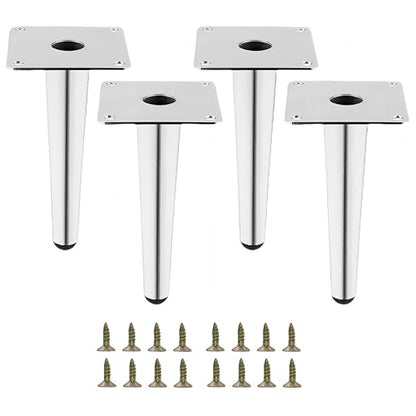 6 Inch Silver Furniture Couch Cabinet Dresser Legs Set of 4 - color: Silver, size: 6"-Set of 4