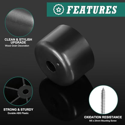 Plastic Couch Legs 1 inch, Screw-In Round Furniture Legs - Black, 4pcs - size: 1 Inch