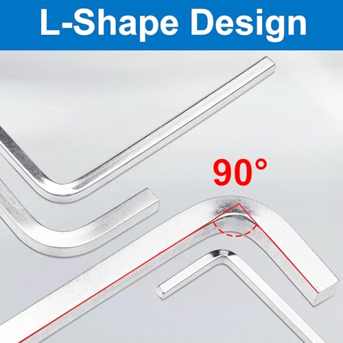5pcs L Shaped Square Head Wrench Set, 3/4/5/6/7 mm - color: Steel Color,5pcs