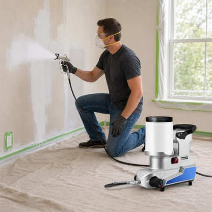 Airless Paint Sprayer, 2.5 L/Min High Flow, 0.5 Gallon Tank, 3 Adjustable Speeds, Durable Construction, 16 ft Hose, Includes 25-Piece Accessory Kit