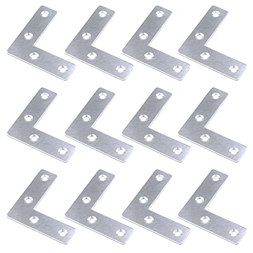 MY MIRONEY 2" x 2" Flat L Shape Repair Bracket Pack of 12 - style: L Shape