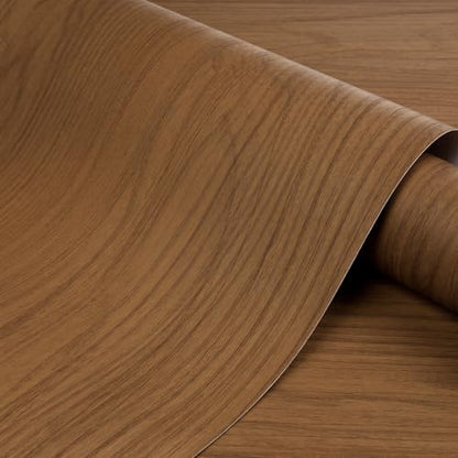 ICOOP Brown Walnut Wood Grain Peel and Stick Contact Paper 15.8"×120" - color: Walnut Wood, size: 15.8" x 120"