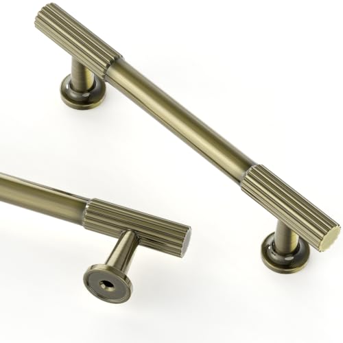 Asidrama 10 Pack 3.75 inch Brushed Antique Bronze Kitchen Cabinet Handles - color: Brushed Antique Bronze, size: 3.75" Hole Center