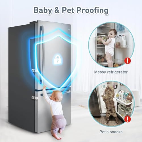 2 Pack Fridge Lock, Freezer Door Lock Child Safety, 3M Adhesive Hold - style: Rectangle-2 Pack
