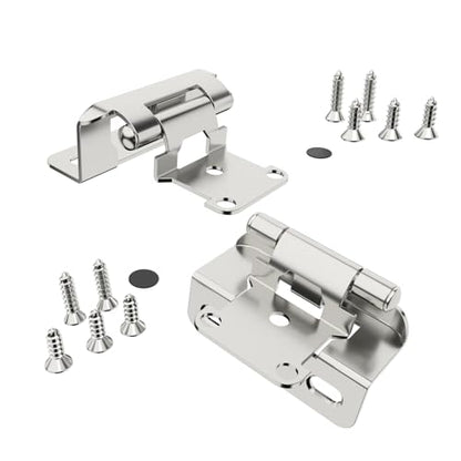 Chibery 20 Pack | 1/2 inch Overlay Semi Partial Wrap Around Cabinet Hinges, Self Closing Face Frame Variable Decorative Replacement, Kitchen Hardware, with Screw & Quiet Bumper (Satin Nickel) - color: Satin Nickel
