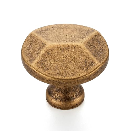 Ravinte Antique Brass Round Cabinet Hardware Knobs,Zinc Knobs,25 Pack - color: Antique Brass