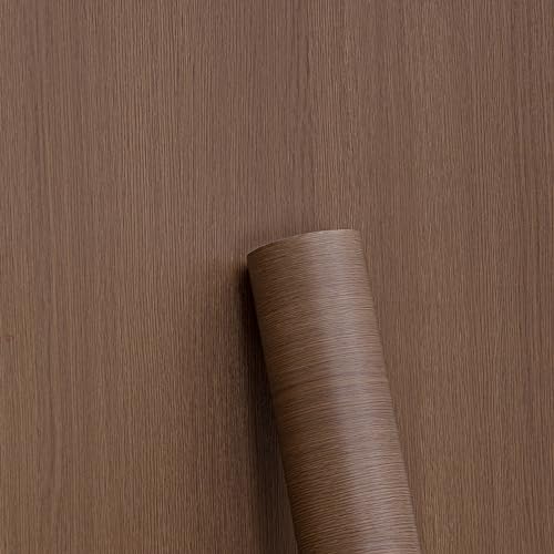 HaiminWallpaper 24" x 393" Wood Contact Paper Peel and Stick Vinyl Roll - color: Brown (03)