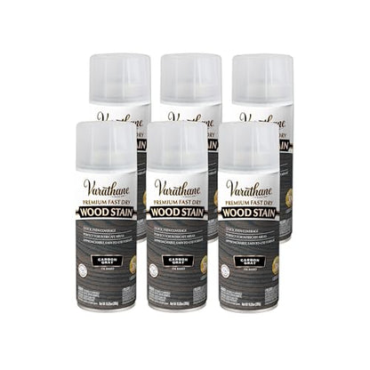 Varathane Premium Fast Dry Carbon Gray Wood Stain Spray - color: Carbon Gray, size: 10.25 Ounce (Pack of 6)