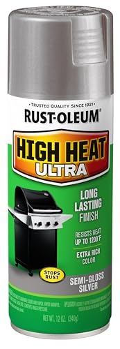 Rust-Oleum High Heat Ultra Semi-Gloss Silver Spray Paint - color: Silver, size: 12 Ounce (Pack of 1)