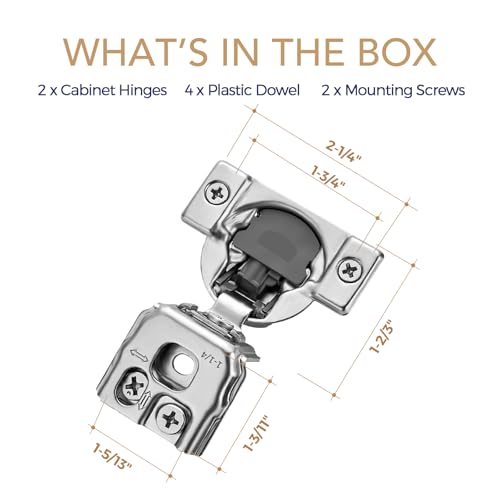 Soft Close Hinges for Kitchen Cabinet Hinges, 1-1/4 Inch Overlay, 2 Pack - size: 1-1/4 inch Overlay