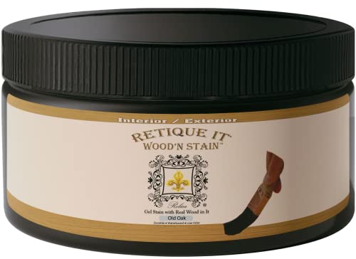 Retique It Wood'n Stain - Gel Stain with Liquid Wood (8 oz, 28 Old Oak) - color: 97 Old Oak, size: 8 oz