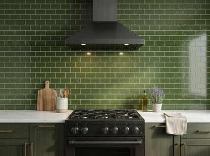 2026 New Upgrade Peel and Stick Backsplash Tile, Peel and Stick 11.34" X 11.57" Wall Tile for Kitchen, Bathroom, Fireplace, Laundry (Polished Green, 10 Packs) - color: Polished Green