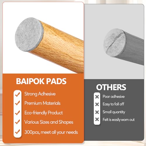 Furniture Pads 300 Pcs Premium Furniture Felt Pads Self Adhesive, Grey - size: Grey