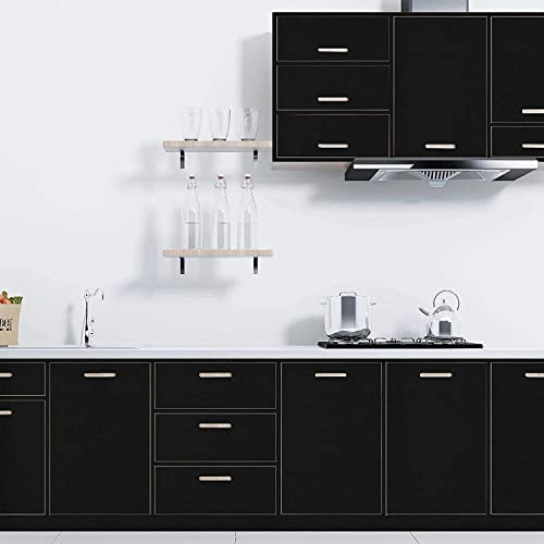 practicalWs 15.7inch x 984.2inch Black Wallpaper Solid Color Contact Paper - color: Black, size: 15.7" x 984.2"