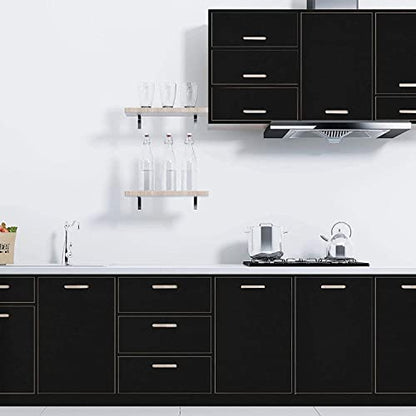 practicalWs Black Self Adhesive Wallpaper Peel and Stick Contact Paper - color: Black, size: 15.7" x 787.4"