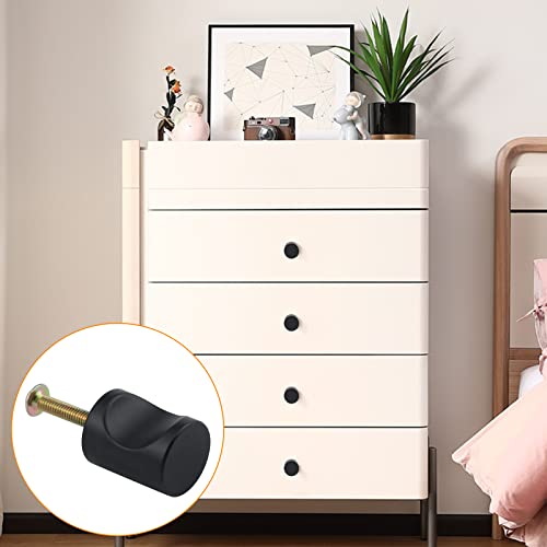 12 Pcs Aluminum Cylinder Drawer Pulls Wardrobe Knobs Modern Cylindrical Handle Minimalist Cabinet Handle Used for Cabinet Dresser (Black) - size: Black