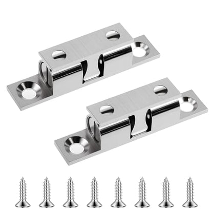 2 Pcs 50mm Adjustable Double Ball Catch, Brass Cabinet Door Latch - size: 50mm
