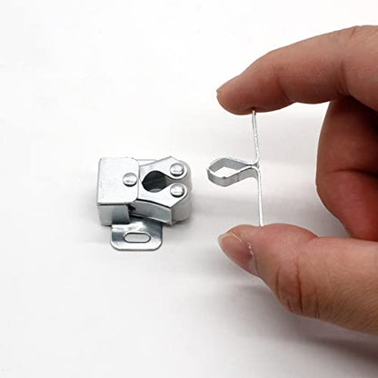 Double Roller Catch with Spear, Silver, 4 Pack - color: Silver