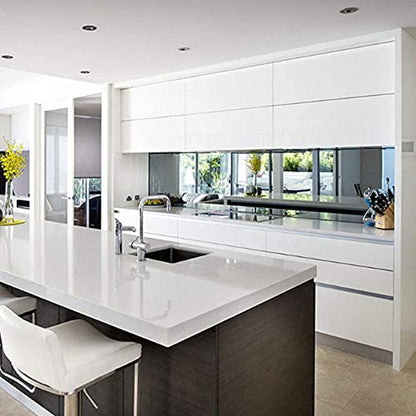White Contact Paper Glossy Shiny Peel and Stick Wallpaper for Countertops - color: White, size: 35.4" x 118"