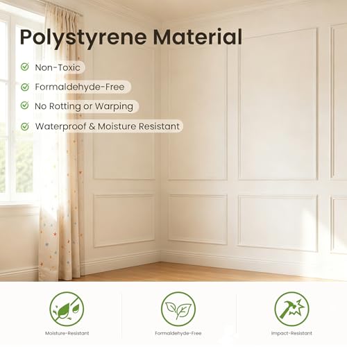 Large Peel & Stick Wall Molding Box Moulding Trim, Set of 6