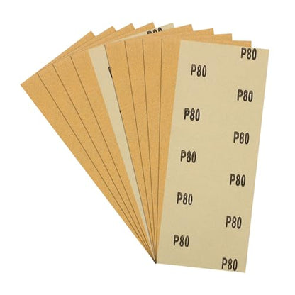 10Pcs Sand Paper 3.6x9Inch 80Grit Aluminum Oxide Sandpaper Sheets - size: 3.6 x 9 Inch x 80 Grits