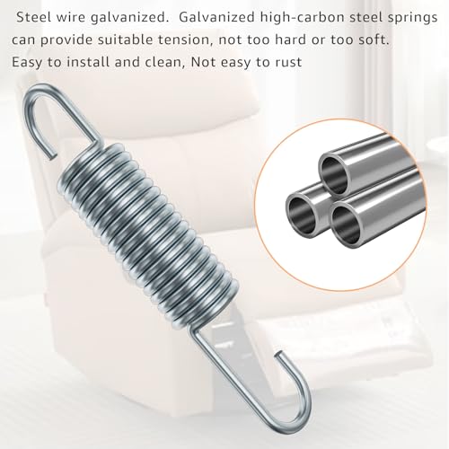 Replacement for 3-5/8 Inch Recliner Spring Recliner Chair Mechanism Furniture Tension Springs Long Neck Style .Long Neck Hook Style-Recliner Replacement Parts(Silver White 4Pcs) - size: 3-5/8 in 4Pcs