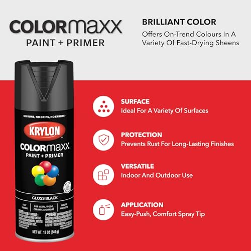Krylon K05500007 Colormaxx Spray-Paints, Aerosol, Almond, 12 Ounce (Pack of 1) - color: Almond, size: 12 Ounce (Pack of 1), style: Gloss