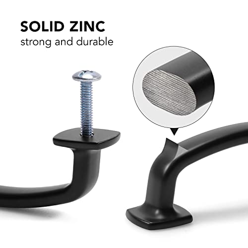 Ravinte Arch Cabinet Pulls 3-3/4in 10 Pack Black Kitchen Cabinet Handles - color: Black, size: 3-3/4 inch hole center